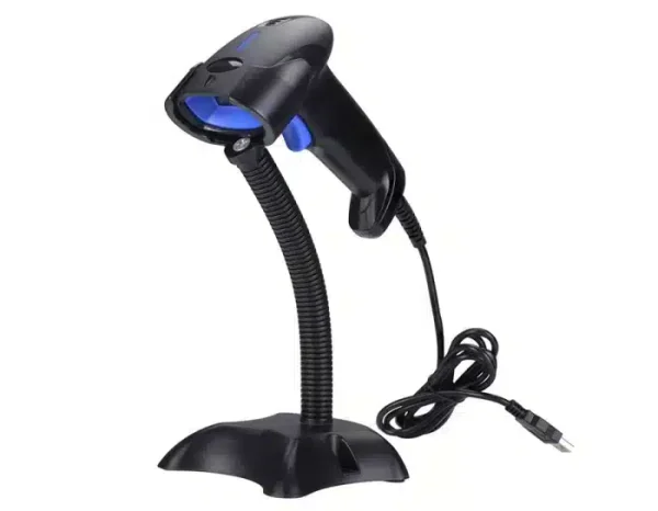Barcode scanner with a wired stand, automatic code scanning from the screen HD10C
